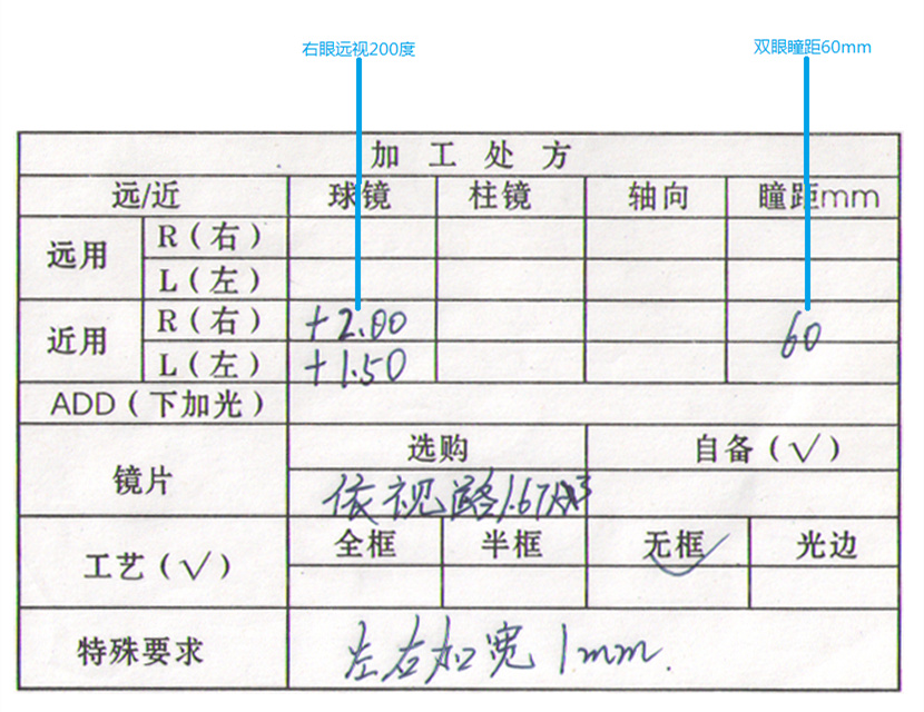 验光单